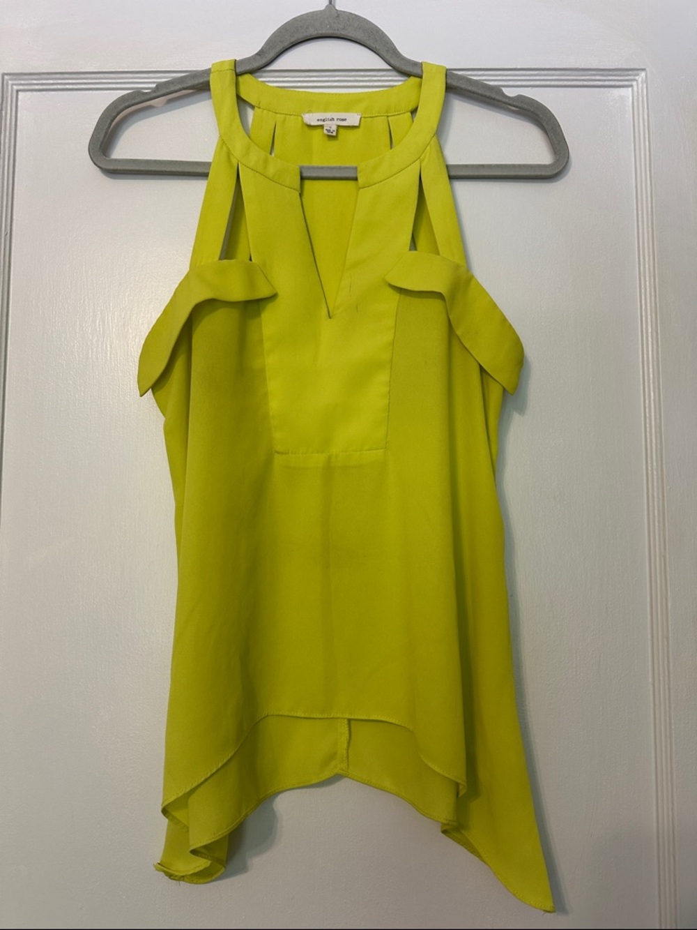 english rose Neon Lime Tank with V-Notch